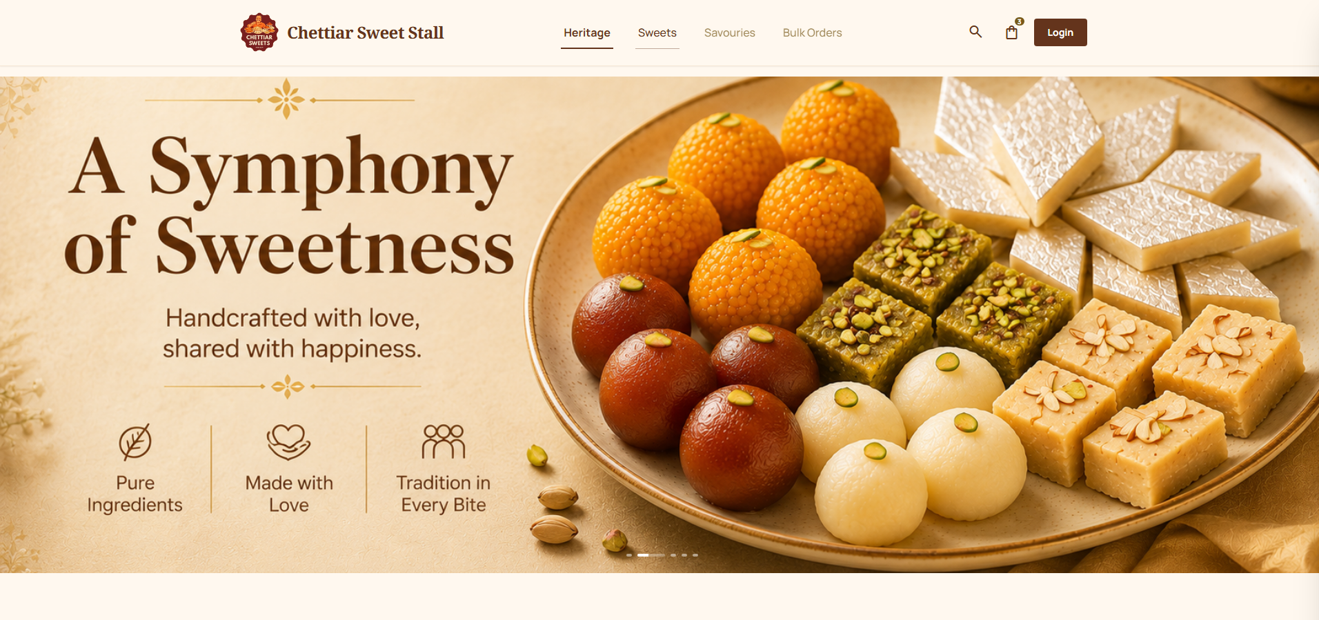 Chettiar Sweet Stall - Traditional Food Brand project by Tessera Studio